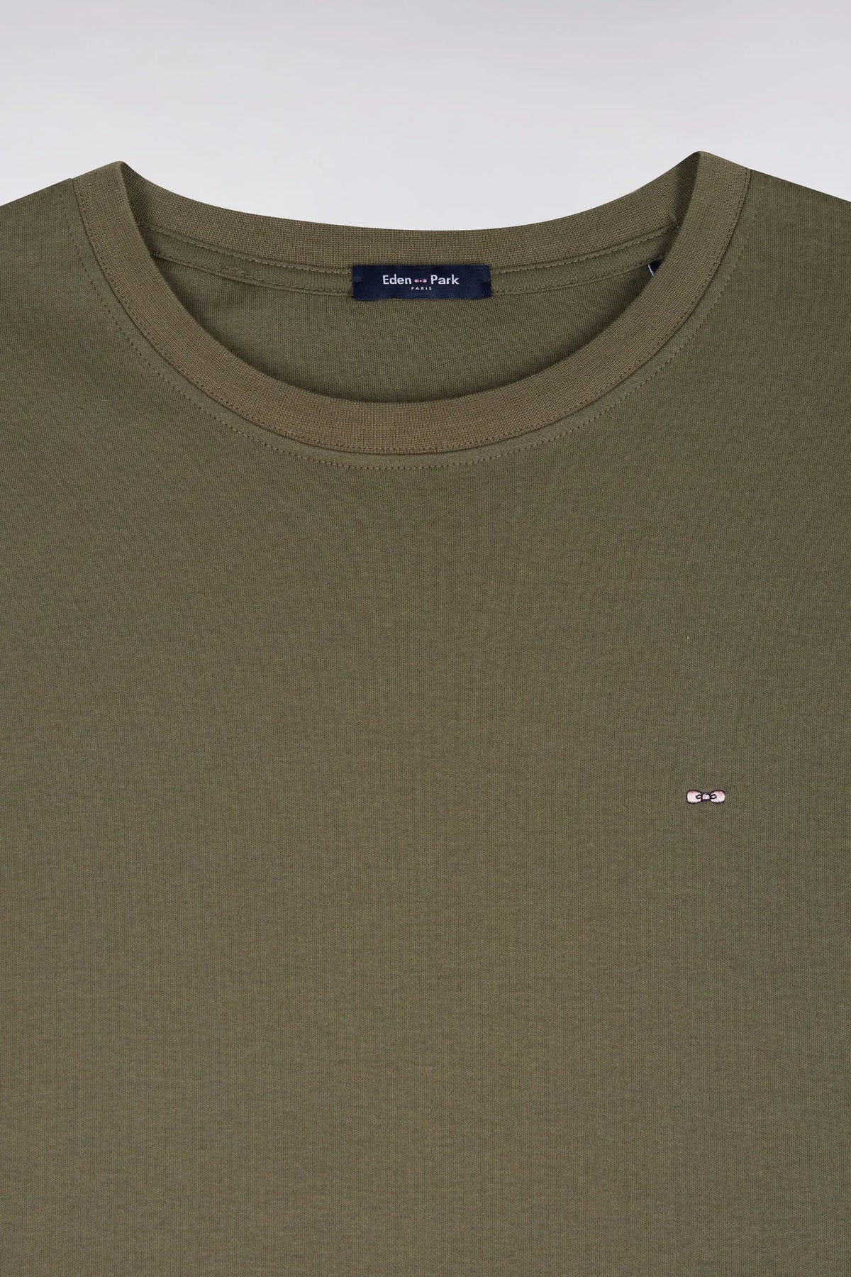 Eden Park  Men Straight Cut Olive Green Cotton Short-Sleeved T-Shirt SKU: H26MAITC0009_KAF10 Image 05