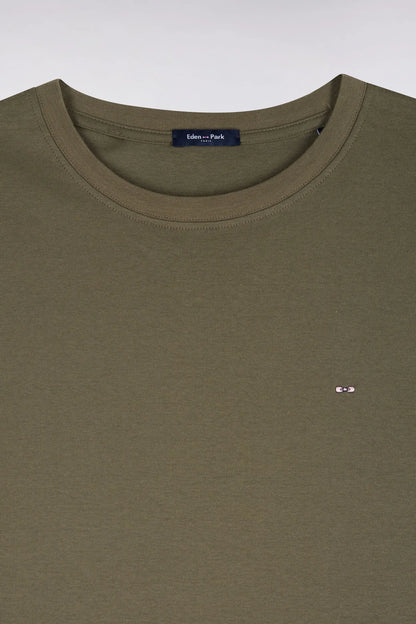 Eden Park  Men Straight Cut Olive Green Cotton Short-Sleeved T-Shirt SKU: H26MAITC0009_KAF10 Image 05