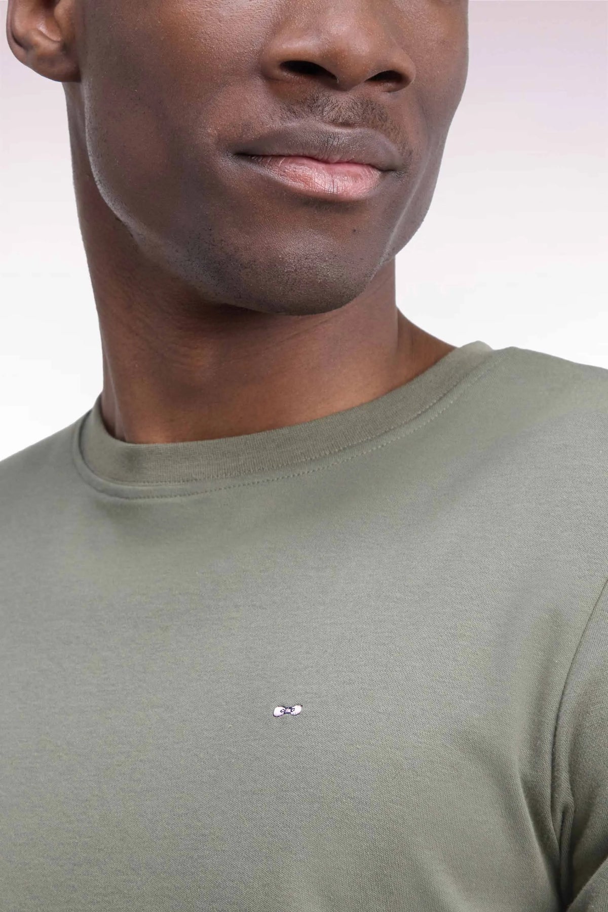 Eden Park  Men Straight Cut Olive Green Cotton Short-Sleeved T-Shirt SKU: H26MAITC0009_KAF10 Image 06
