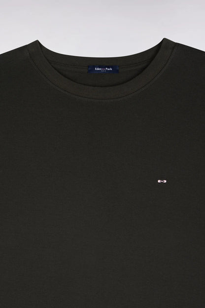 Eden Park  Men Short-Sleeved Khaki Cotton Straight-Cut T-Shirt SKU: H26MAITC0009_KAF9 Image 05