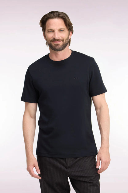 Eden Park  Men Short-Sleeved Black Cotton Straight-Cut T-Shirt SKU: H26MAITC0009_NO Image 01