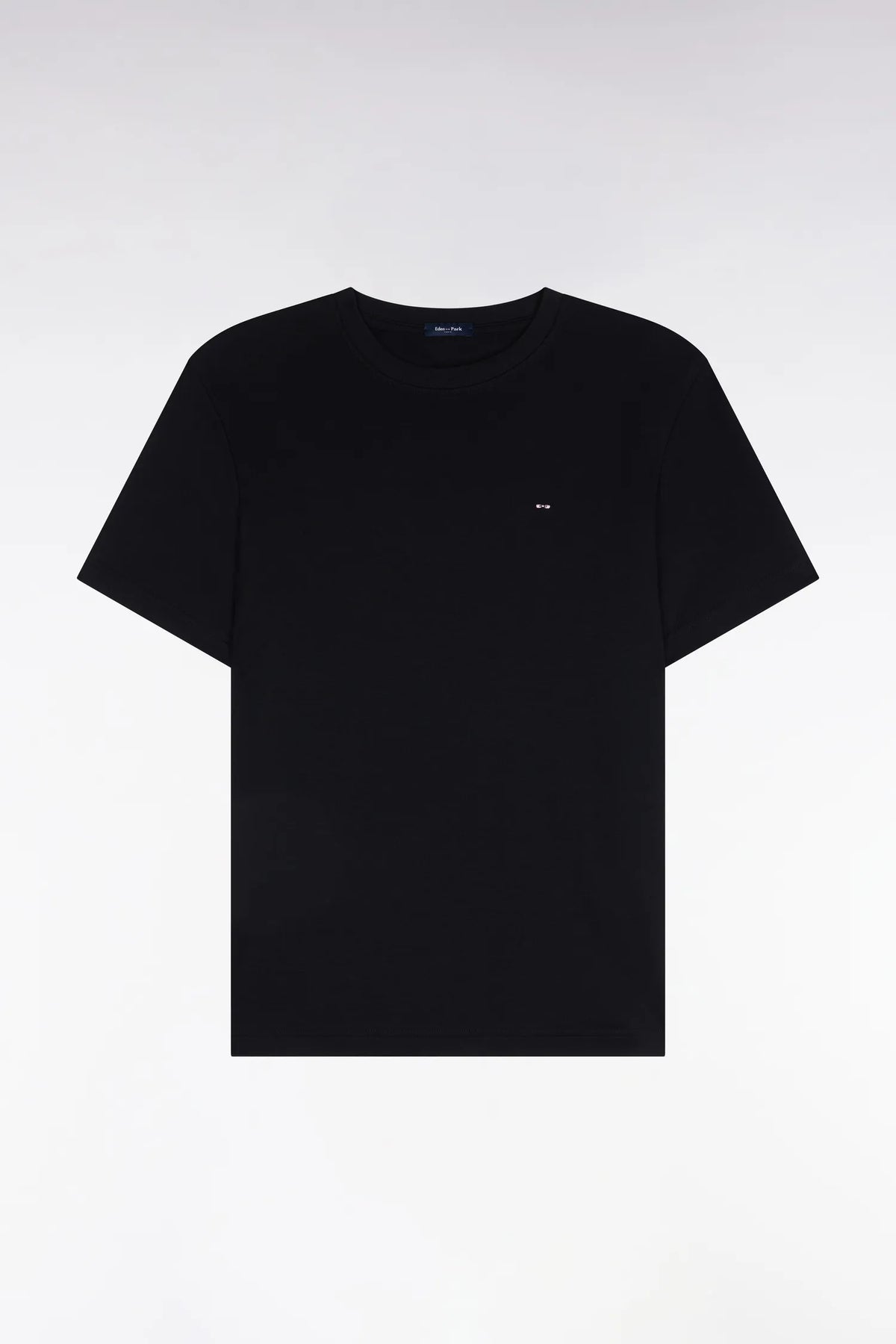 Eden Park  Men Short-Sleeved Black Cotton Straight-Cut T-Shirt SKU: H26MAITC0009_NO Image 02