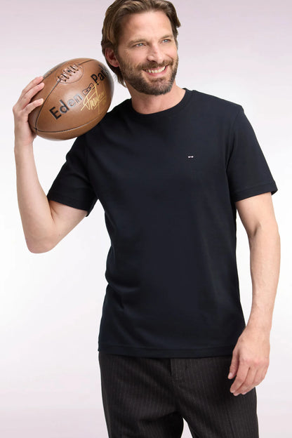 Eden Park  Men Short-Sleeved Black Cotton Straight-Cut T-Shirt SKU: H26MAITC0009_NO Image 03