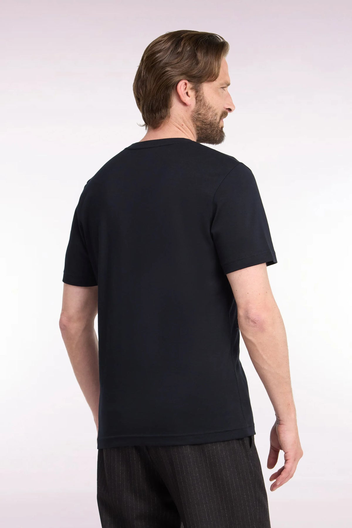 Eden Park  Men Short-Sleeved Black Cotton Straight-Cut T-Shirt SKU: H26MAITC0009_NO Image 04
