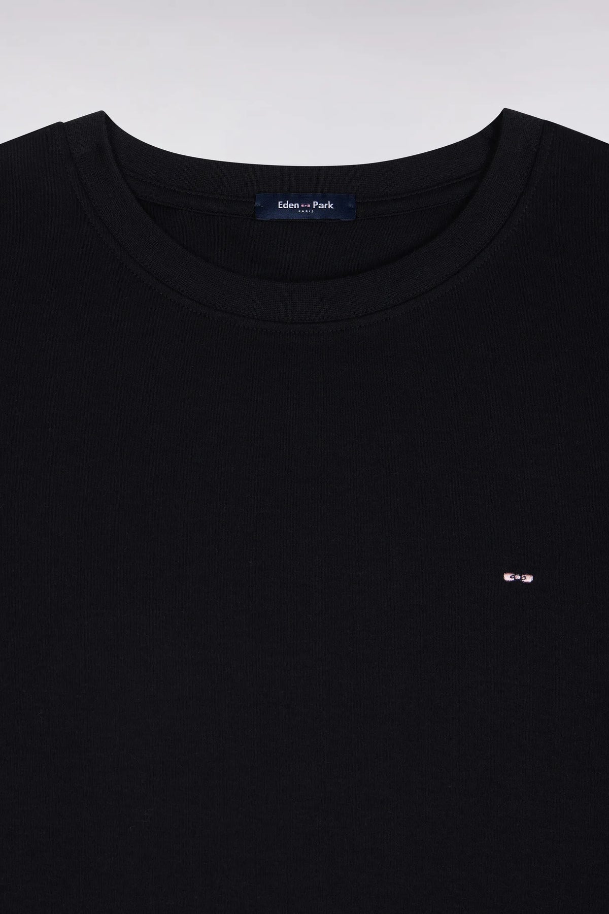 Eden Park  Men Short-Sleeved Black Cotton Straight-Cut T-Shirt SKU: H26MAITC0009_NO Image 05