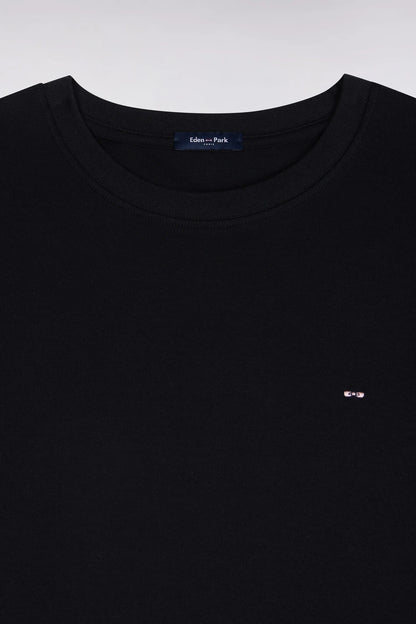 Eden Park  Men Short-Sleeved Black Cotton Straight-Cut T-Shirt SKU: H26MAITC0009_NO Image 05
