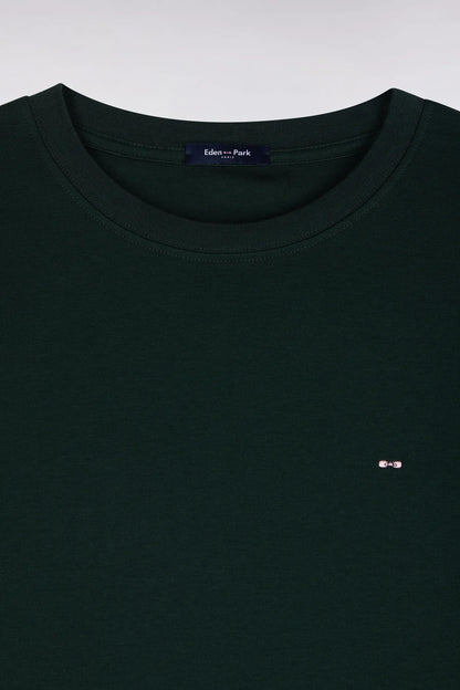Eden Park  Men Short-Sleeved T-Shirt in Dark Green Cotton with a Straight Cut SKU: H26MAITC0009_VEF21 Image 05