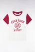 Eden Park  Boys Short-Sleeved T-Shirt in Ecru Cotton with Red Rugby Screen Print Straight Cut SKU: H26MAITC0024_RGF12 Image 01