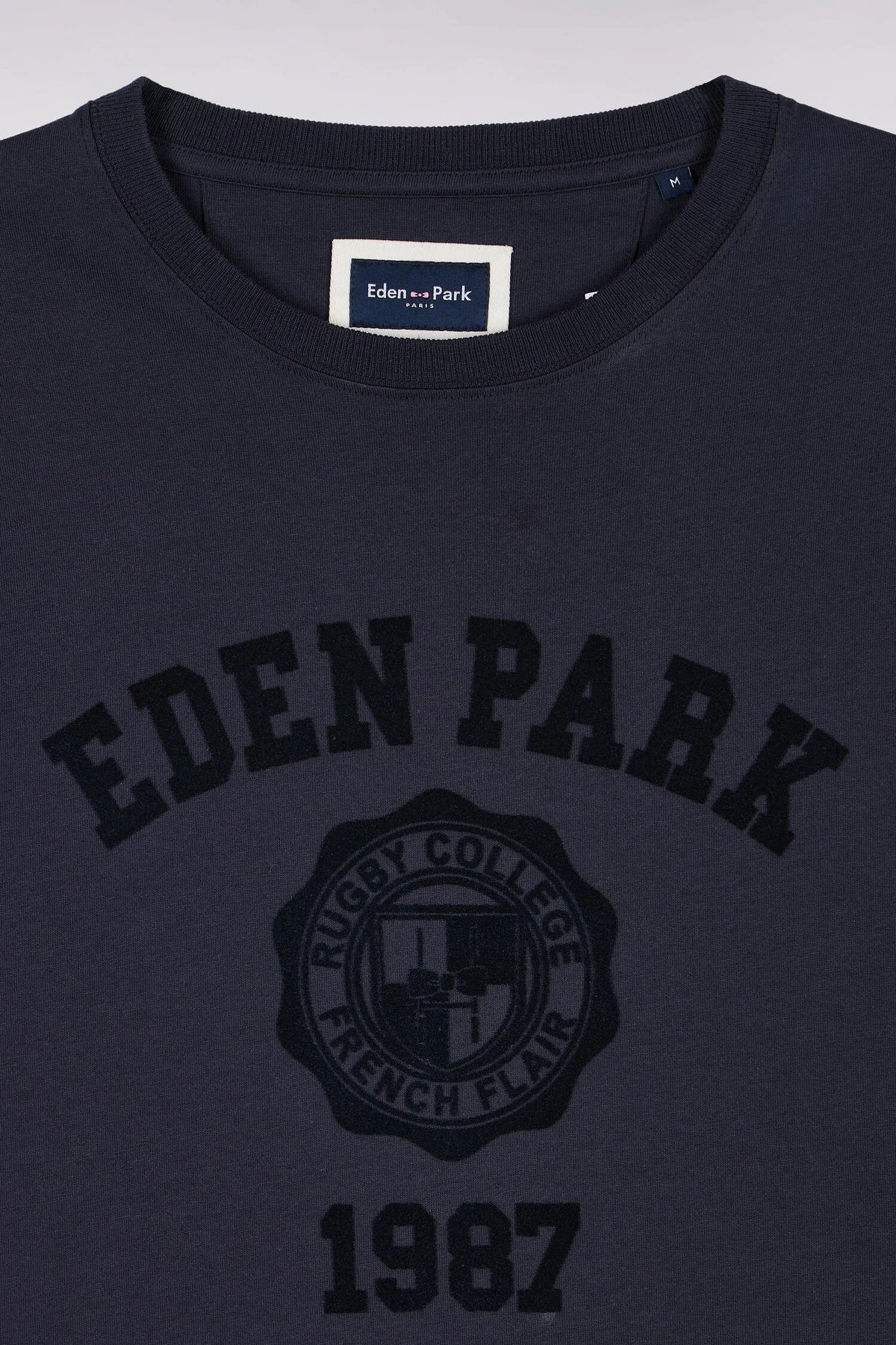 Eden Park 0 Men Short-Sleeved Navy Cotton T-Shirt with Straight Cut SKU: H26MAITC0025_BLF Image 05
