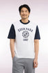 Eden Park  Men Two-Tone Short-Sleeved T-Shirt in Ecru Screen-Printed Cotton with a Straight Cut SKU: H26MAITC0029_BEC15 Image 01