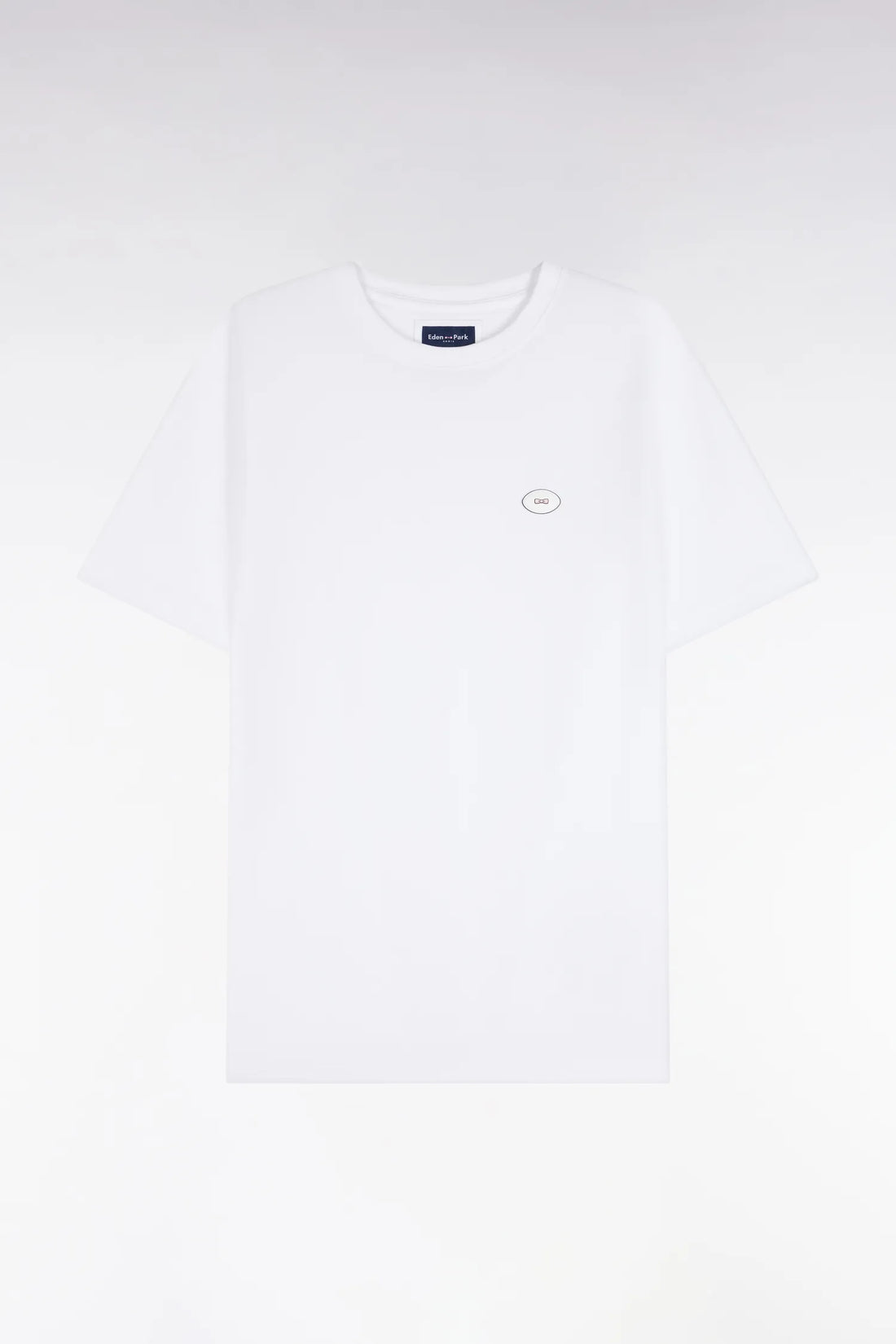 Eden Park 0 Men Straight-Cut White Short-Sleeved T-Shirt SKU: H26MAITC0030_BC Image 02