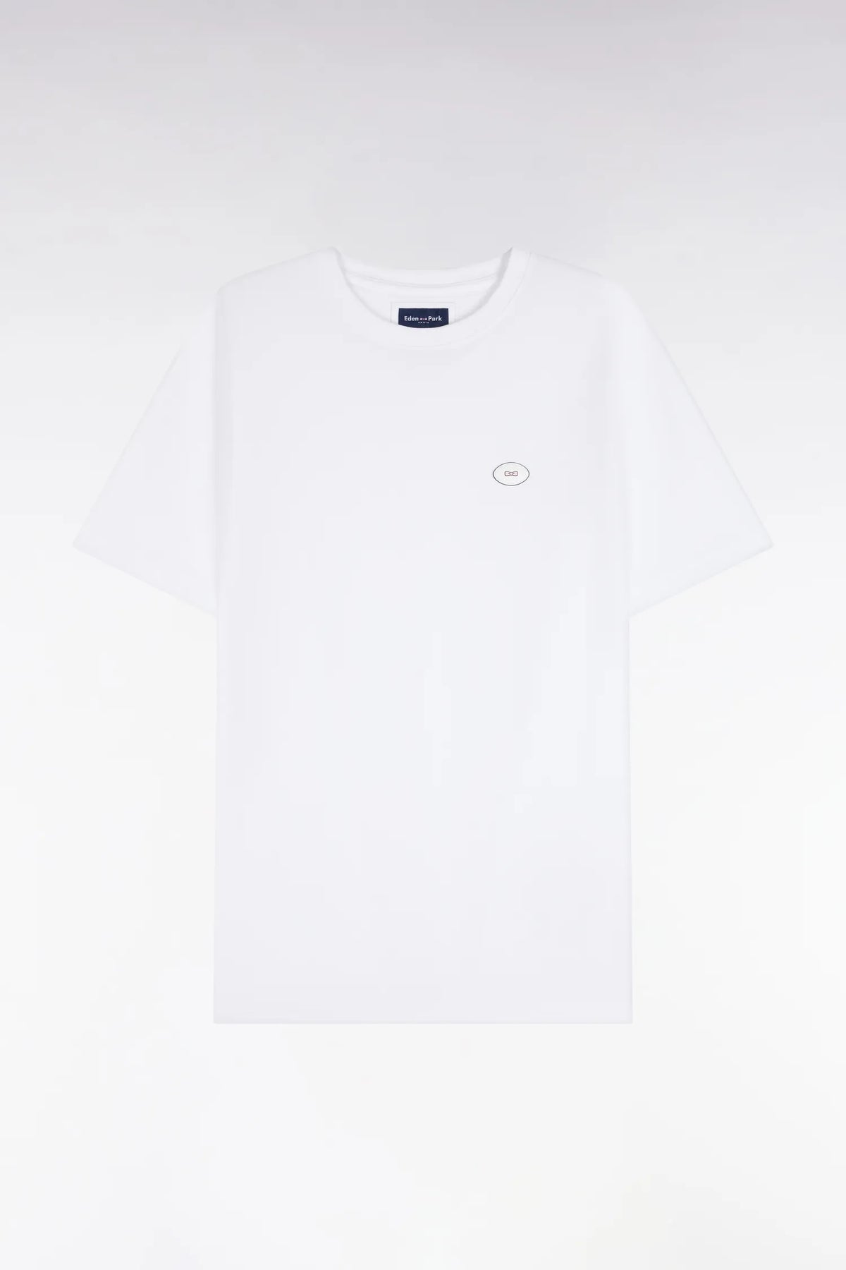 Eden Park 0 Men Straight-Cut White Short-Sleeved T-Shirt SKU: H26MAITC0030_BC Image 02