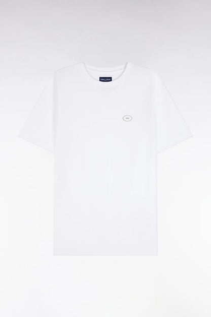 Eden Park 0 Men Straight-Cut White Short-Sleeved T-Shirt SKU: H26MAITC0030_BC Image 02