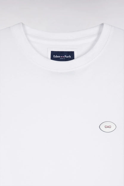 Eden Park 0 Men Straight-Cut White Short-Sleeved T-Shirt SKU: H26MAITC0030_BC Image 05