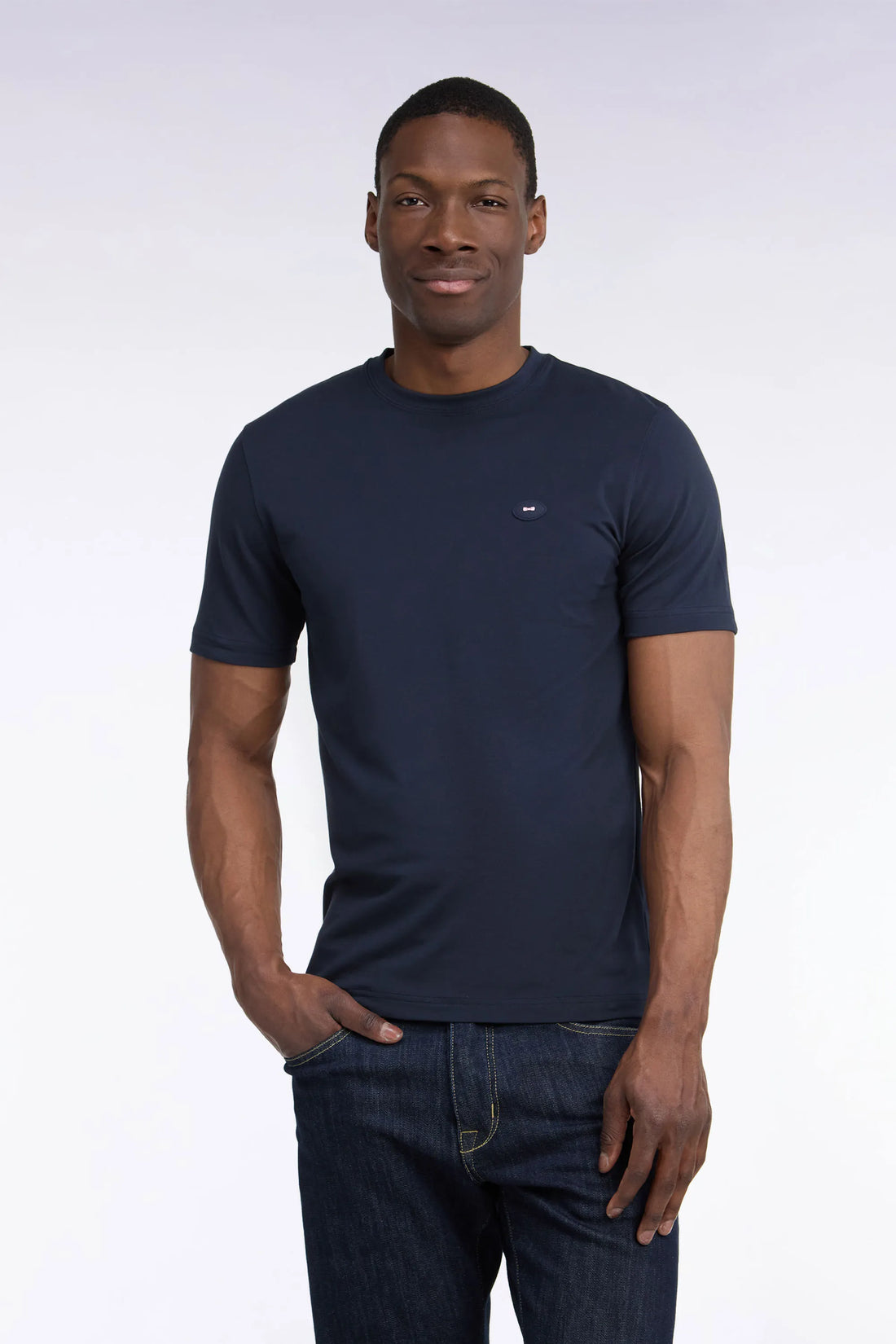 Eden Park 0 Men Straight Cut Navy Short-Sleeved T-Shirt SKU: H26MAITC0030_BLF Image 01
