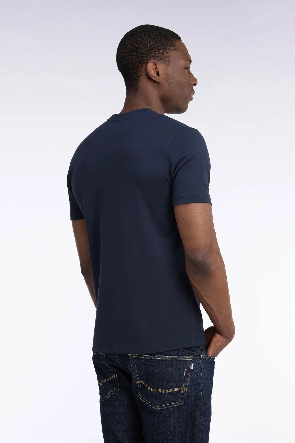 Eden Park 0 Men Straight Cut Navy Short-Sleeved T-Shirt SKU: H26MAITC0030_BLF Image 04