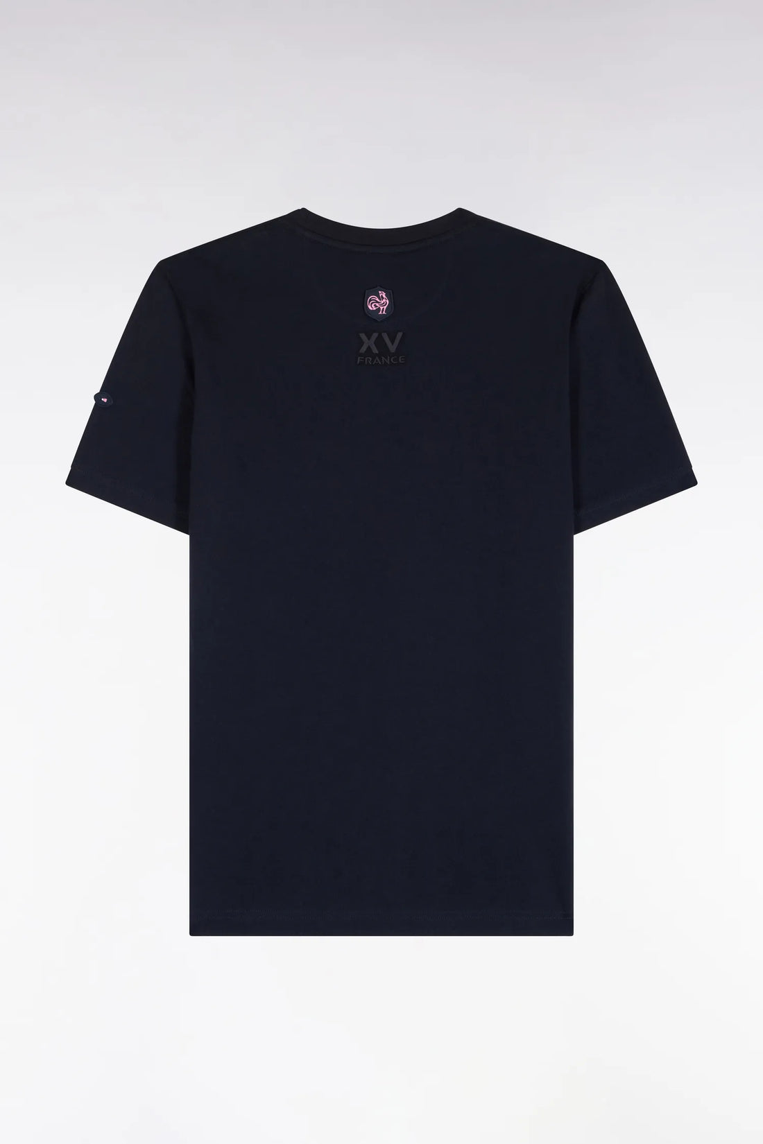 Eden Park  Men Short-Sleeved Navy Cotton T-Shirt with XV De France Screen Print Straight Cut SKU: H26MAITC0034_BLF Image 02
