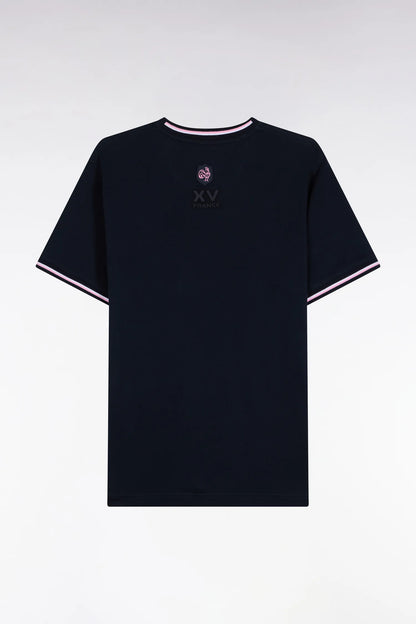 Eden Park  Men Short-Sleeved Navy T-Shirt XV De France Straight Cut SKU: H26MAITC0036_BLF Image 02