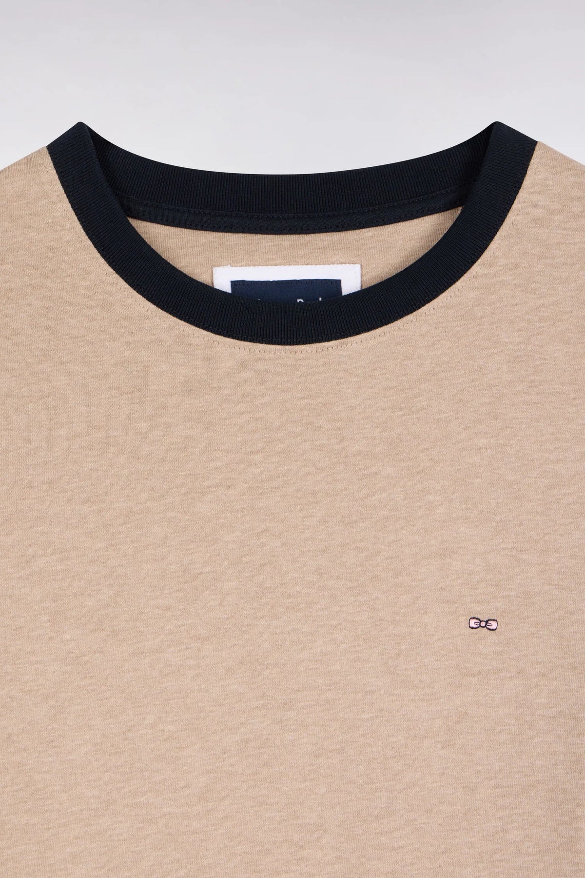 Eden Park  Men Straight-Cut Beige Combed Cotton Long-Sleeved T-Shirt SKU: H26MAITL0004_BEC13 Image 05