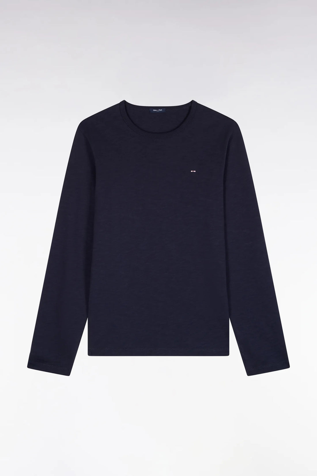 Eden Park  Men Slim Fit Navy Cotton Long-Sleeved T-Shirt SKU: H26MAITL0006_BLF Image 02