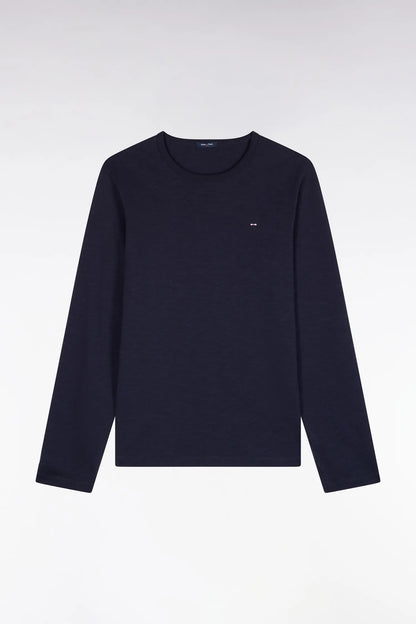 Eden Park  Men Slim Fit Navy Cotton Long-Sleeved T-Shirt SKU: H26MAITL0006_BLF Image 02