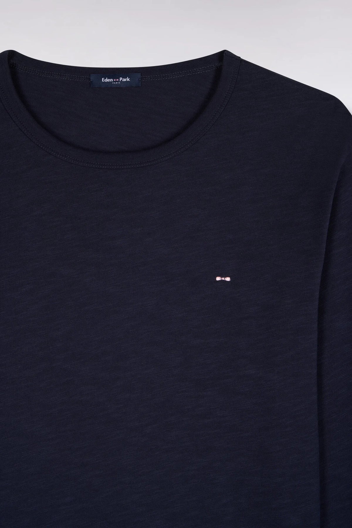 Eden Park  Men Slim Fit Navy Cotton Long-Sleeved T-Shirt SKU: H26MAITL0006_BLF Image 05