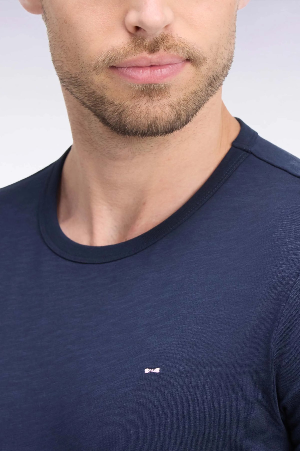 Eden Park  Men Slim Fit Navy Cotton Long-Sleeved T-Shirt SKU: H26MAITL0006_BLF Image 06