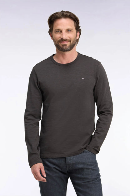 Eden Park  Men Brown Cotton Long-Sleeved T-Shirt with Slim Fit SKU: H26MAITL0006_MAF1 Image 01