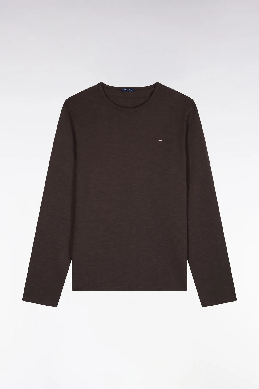 Eden Park  Men Brown Cotton Long-Sleeved T-Shirt with Slim Fit SKU: H26MAITL0006_MAF1 Image 02
