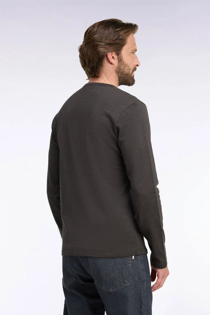 Eden Park  Men Brown Cotton Long-Sleeved T-Shirt with Slim Fit SKU: H26MAITL0006_MAF1 Image 04