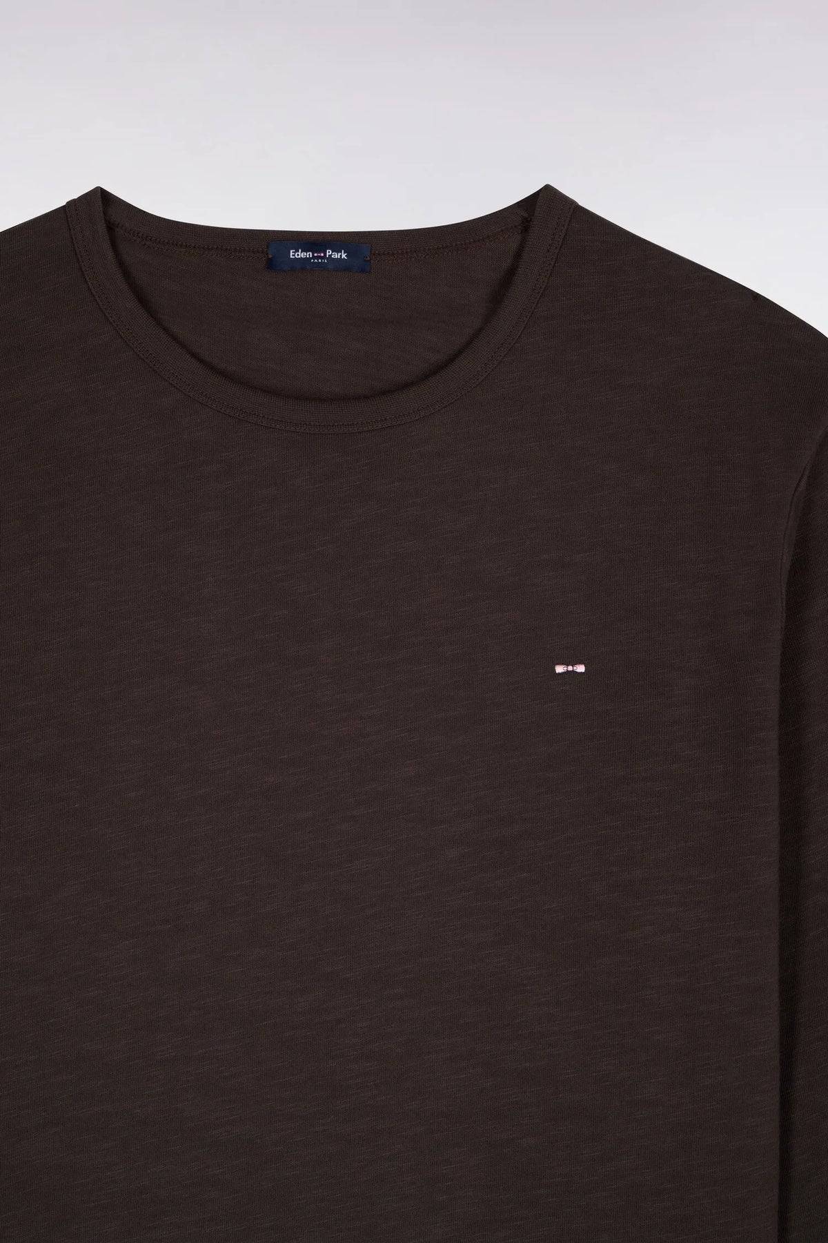 Eden Park  Men Brown Cotton Long-Sleeved T-Shirt with Slim Fit SKU: H26MAITL0006_MAF1 Image 05