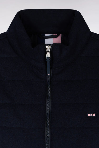 Eden Park 0 Men Two-Material Down Jacket in Nylon and Navy Flannel SKU: H26PAMDL0006_BLF Image 05
