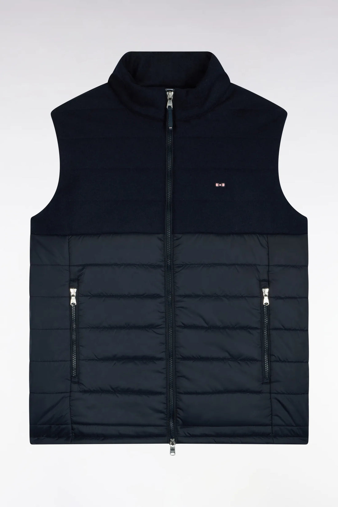 Eden Park  Men Sleeveless Double-Material Down Jacket in Nylon And Navy Flannel SKU: H26PAMDS0002_BLF Image 02