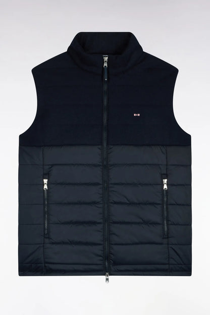 Eden Park  Men Sleeveless Double-Material Down Jacket in Nylon And Navy Flannel SKU: H26PAMDS0002_BLF Image 02