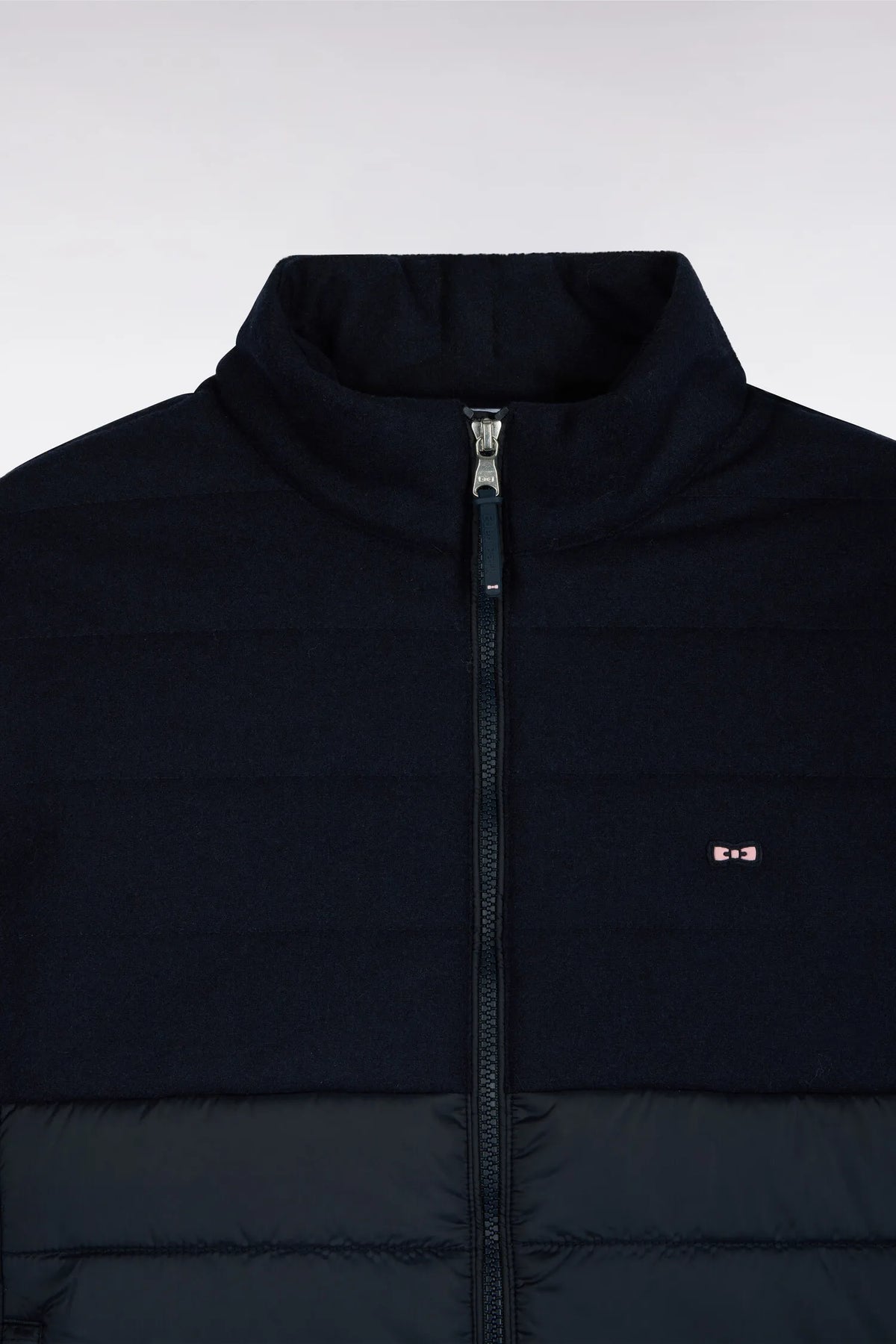 Eden Park  Men Sleeveless Double-Material Down Jacket in Nylon And Navy Flannel SKU: H26PAMDS0002_BLF Image 05