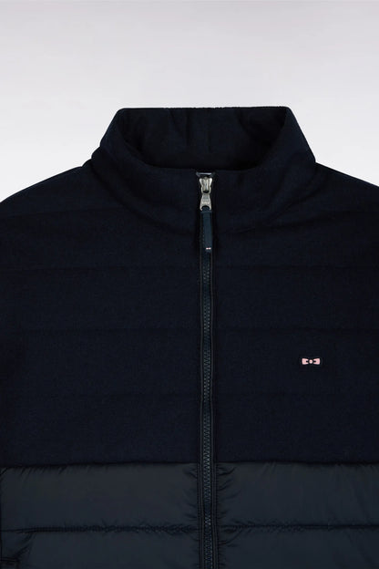 Eden Park  Men Sleeveless Double-Material Down Jacket in Nylon And Navy Flannel SKU: H26PAMDS0002_BLF Image 05