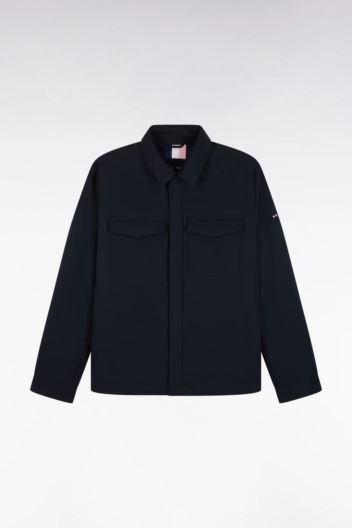 Eden Park 0 Men Straight-Cut Navy Stretch Nylon Overshirt SKU: H26PAMSU0005_BLF Image 02