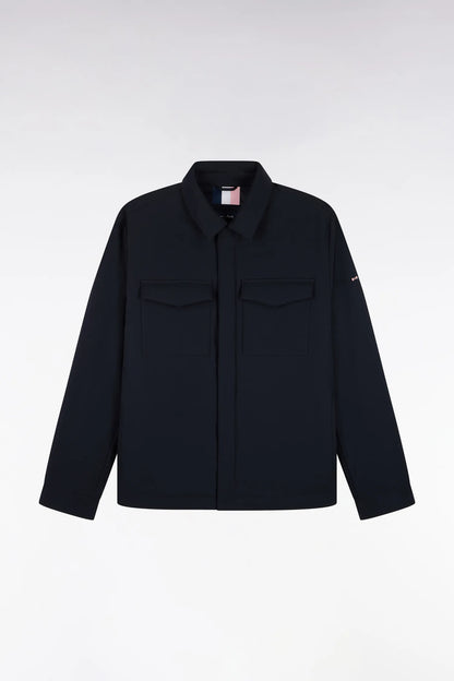 Eden Park 0 Men Straight-Cut Navy Stretch Nylon Overshirt SKU: H26PAMSU0005_BLF Image 02