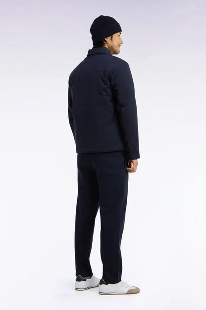 Eden Park 0 Men Straight-Cut Navy Stretch Nylon Overshirt SKU: H26PAMSU0005_BLF Image 04