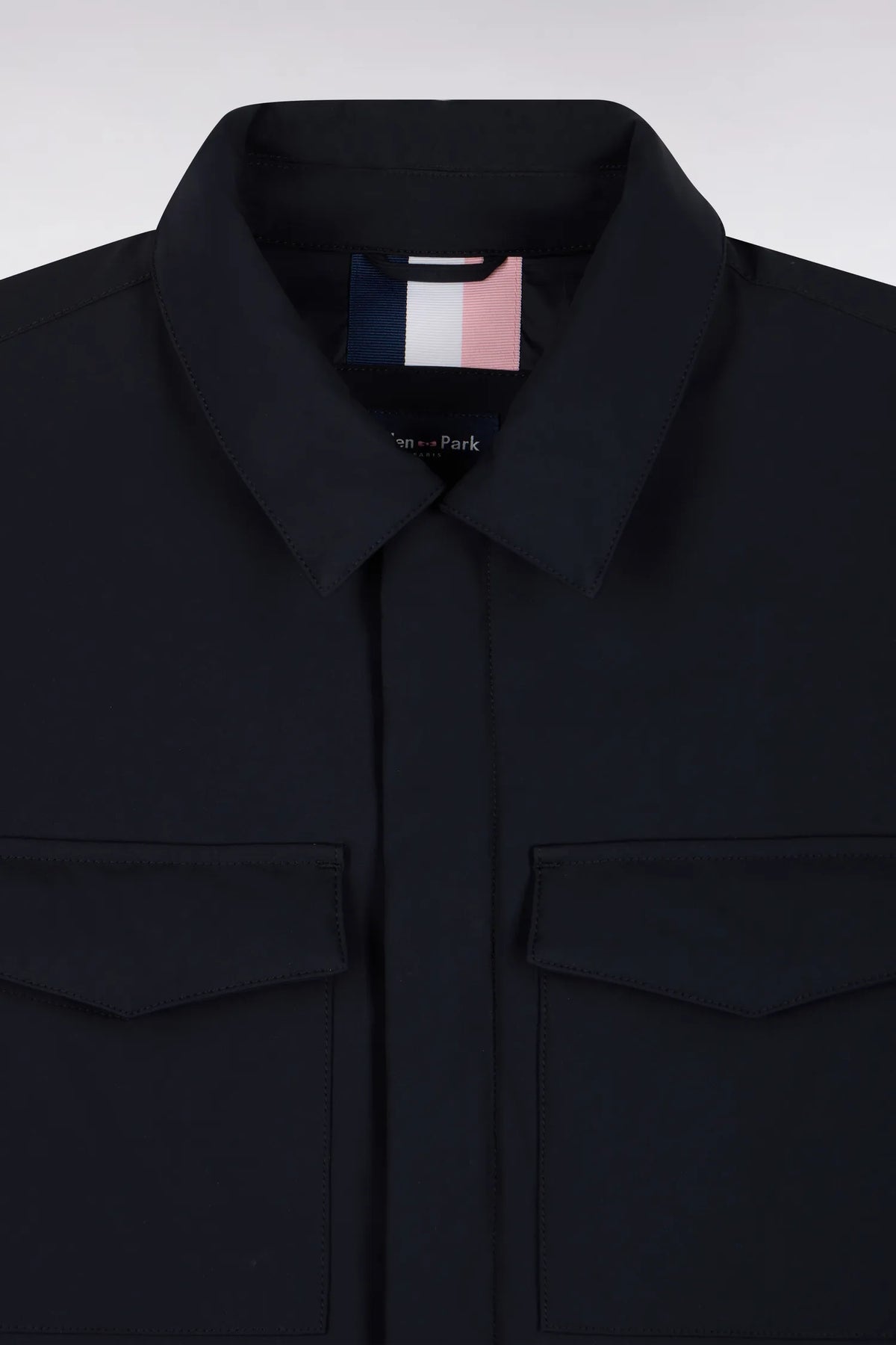 Eden Park 0 Men Straight-Cut Navy Stretch Nylon Overshirt SKU: H26PAMSU0005_BLF Image 05