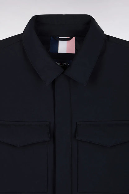 Eden Park 0 Men Straight-Cut Navy Stretch Nylon Overshirt SKU: H26PAMSU0005_BLF Image 05
