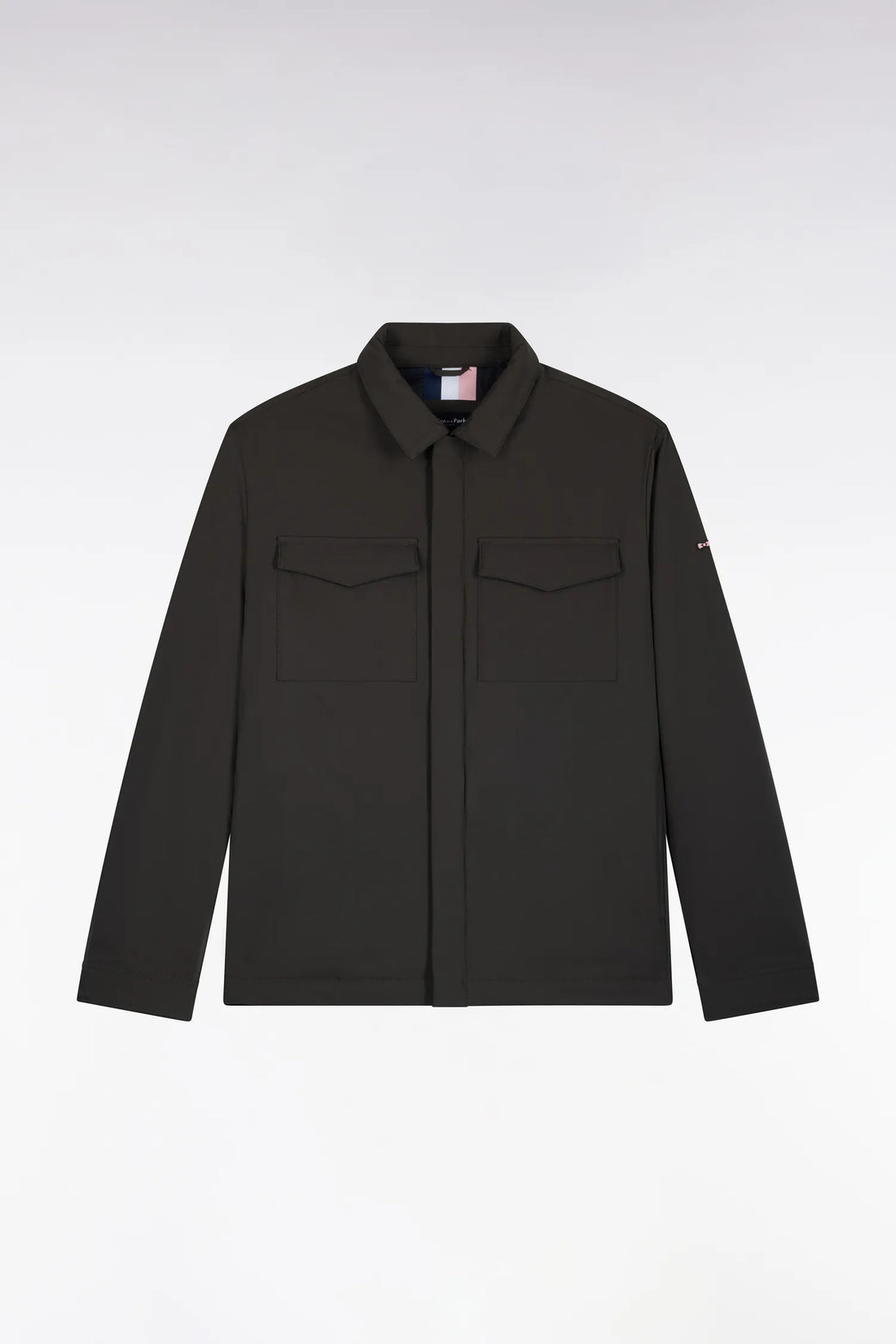 Eden Park 0 Men Straight-Cut Khaki Stretch Nylon Overshirt SKU: H26PAMSU0005_KAF1 Image 02
