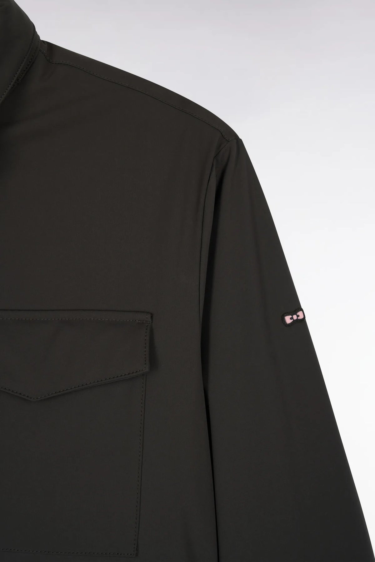 Eden Park 0 Men Straight-Cut Khaki Stretch Nylon Overshirt SKU: H26PAMSU0005_KAF1 Image 05
