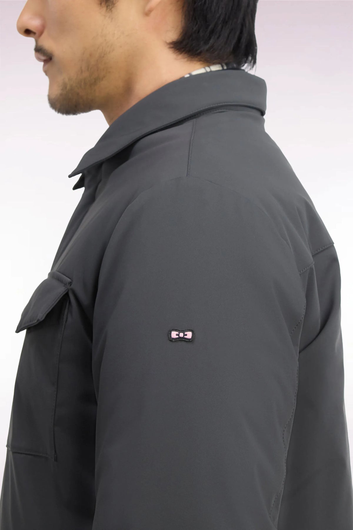 Eden Park 0 Men Straight-Cut Khaki Stretch Nylon Overshirt SKU: H26PAMSU0005_KAF1 Image 06