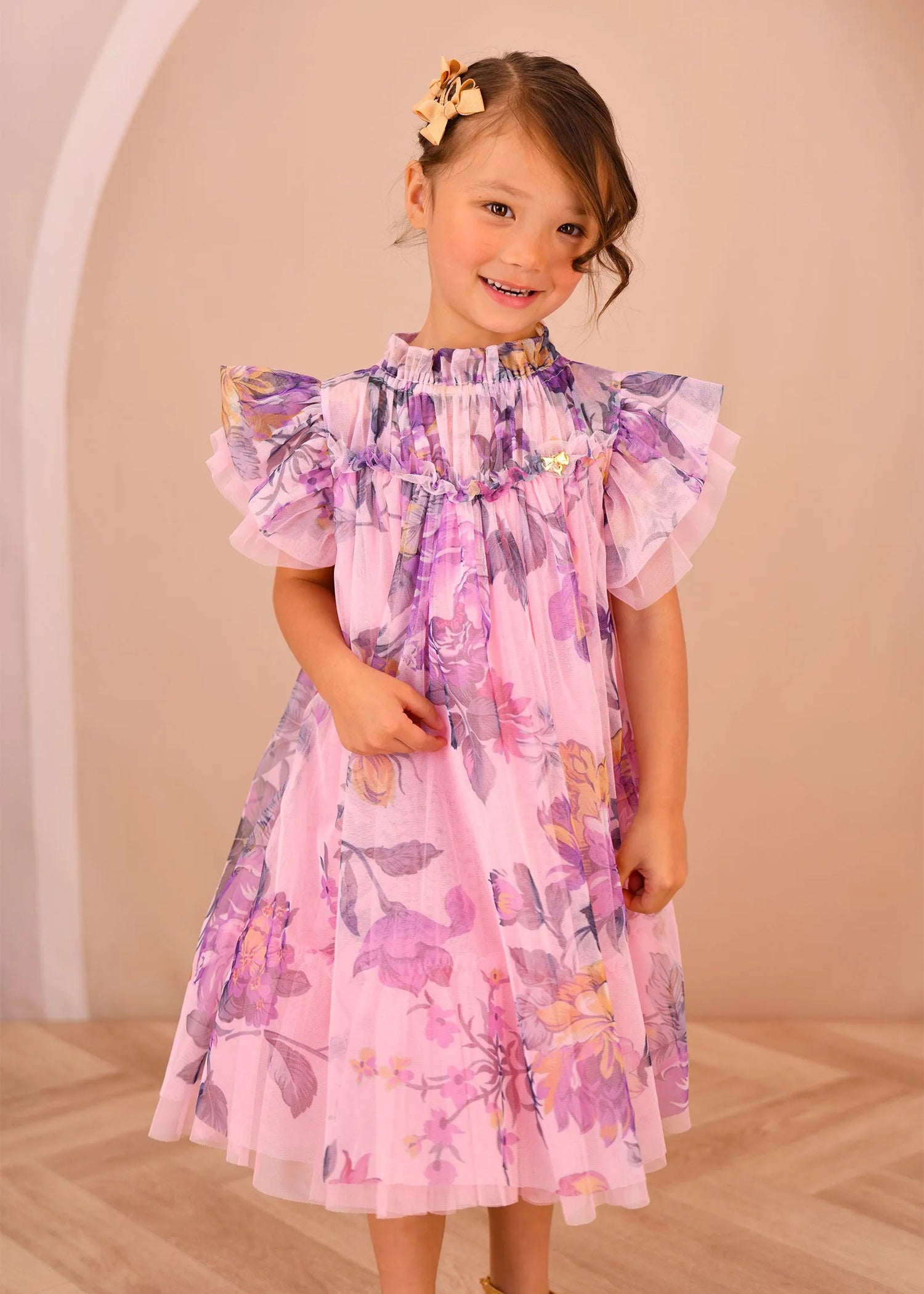 Angels Face 0 Girls Hettie Floral Dress Fairy Pink SKU: HETTIE_Fairy Pink Image 04