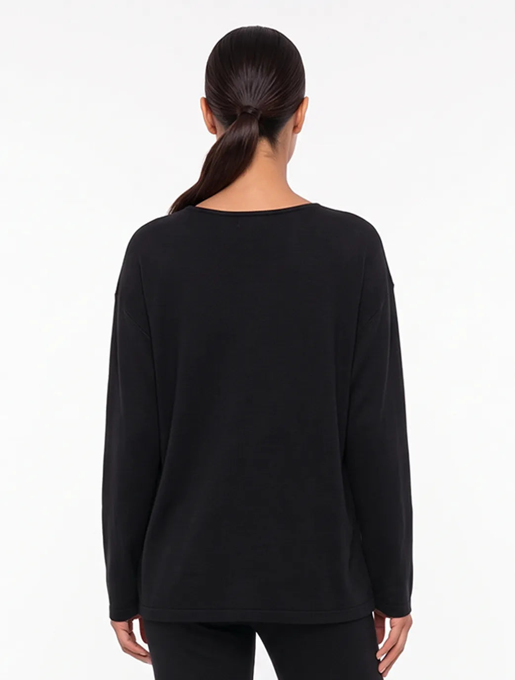 Marie France Black Women Calm Top SKU: HWCALMTOP_Black Image 02