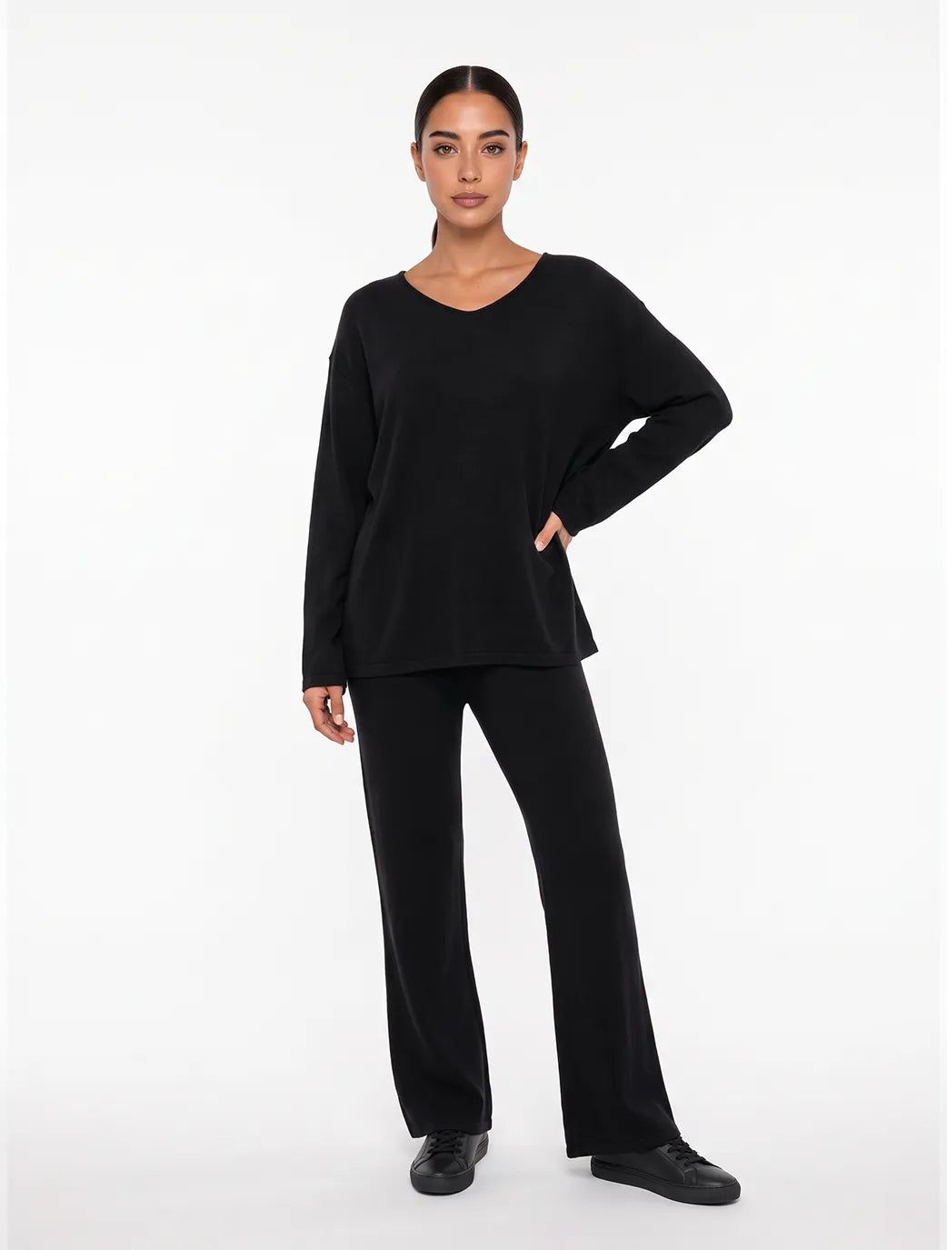 Marie France Black Women Calm Top SKU: HWCALMTOP_Black Image 03