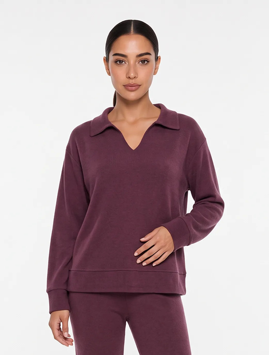 Marie France Burgundy Women Stayin Top SKU: HWSTAYINTOP_Burgundy Image 01