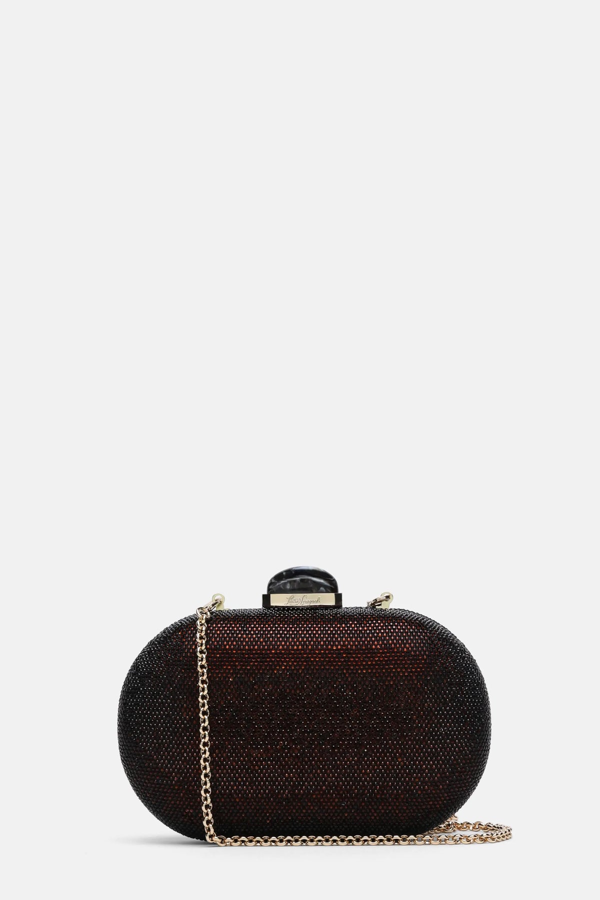 Luisa Spagnoli Marrone/Oro Women Ialofane Elegant Crystal-Embellished Clutch SKU: IALOFANE_0993 0002 Image 01