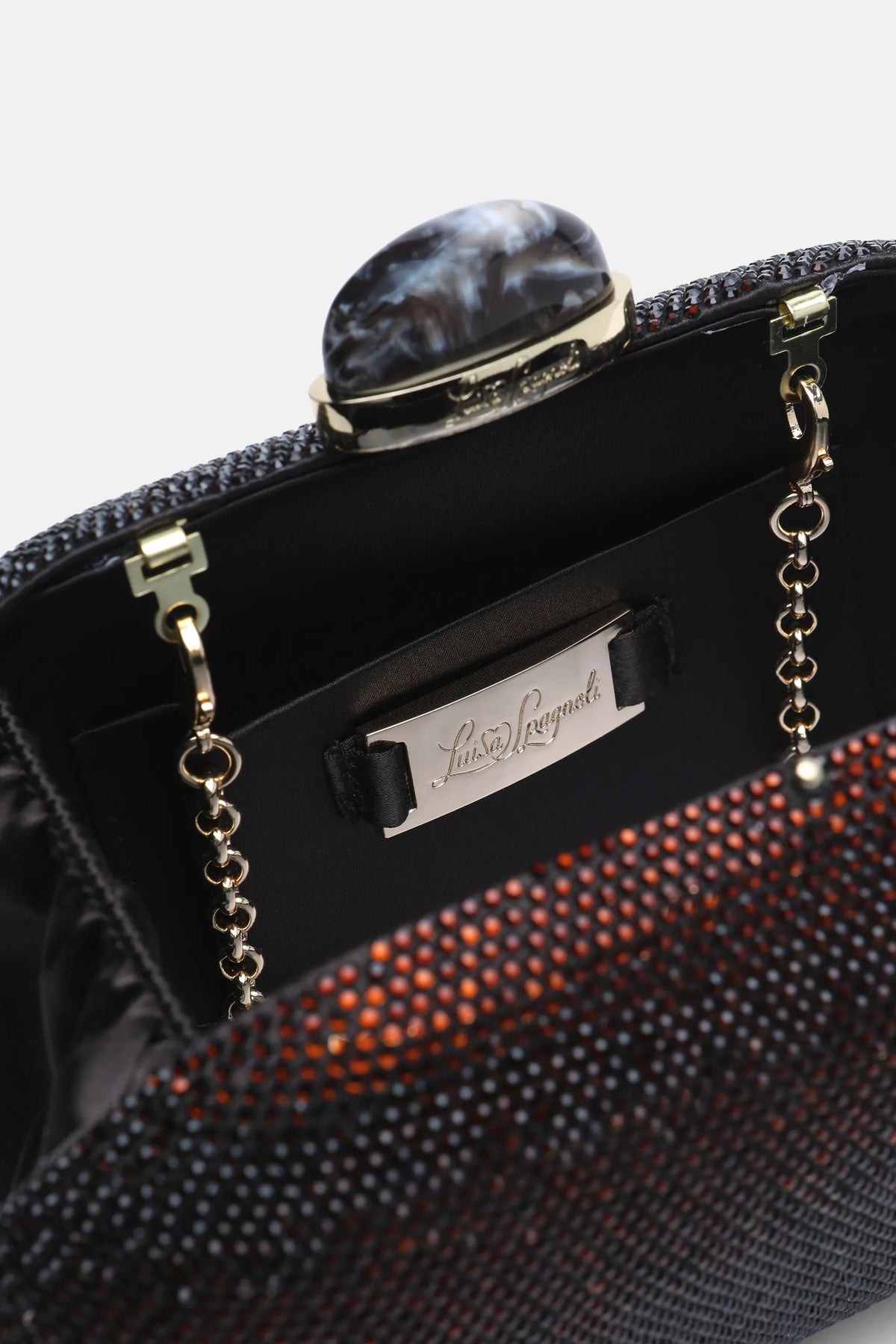 Luisa Spagnoli Marrone/Oro Women Ialofane Elegant Crystal-Embellished Clutch SKU: IALOFANE_0993 0002 Image 06